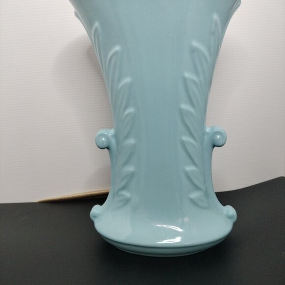 Vintage Abingdon USA Turquoise 10.5”x7" Vase Art Deco - Picture 13 of 14
